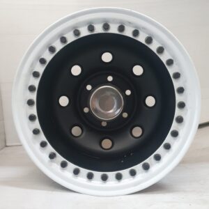 LOCK 15" × 10J · 6x139.7 · ET-44 · Mattblack Ring White