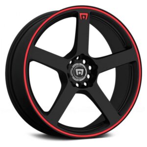 m2015 18" × 9.5J · 5x112 · ET48 · Matt Black Red Line