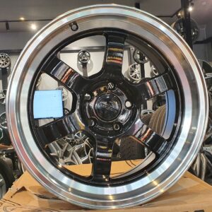 Rota grid classic 17" × 8J · 5x114.3 · ET30 · Black +Polish Lip