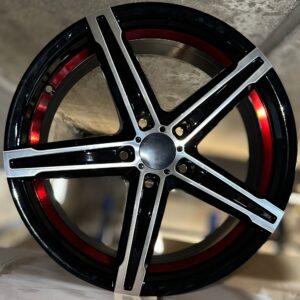 5120 17" × 7J · 5x112 · ET41 · Black Red Inner Lip