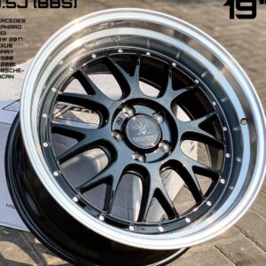 83463 19" × 8.5J · 5x112 / 5x114.3 · ET35 · Matt Black Lip Machin