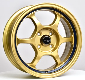 5651 15" × 7J · 4x100 · ET35 · Gold Blue Line
